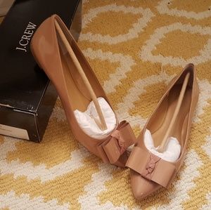 Jcrew Emery patent bow flats, size 8